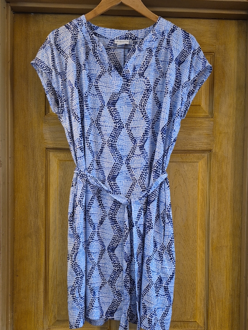 Liz Claiborne Petite V Neckline Shortsleeve Pocket Dress With Tie Waistband PL